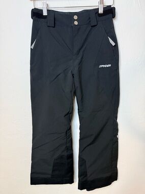 Spyder Girls Black Ski Snow Pants Adjustable Hem Insulated Size 10